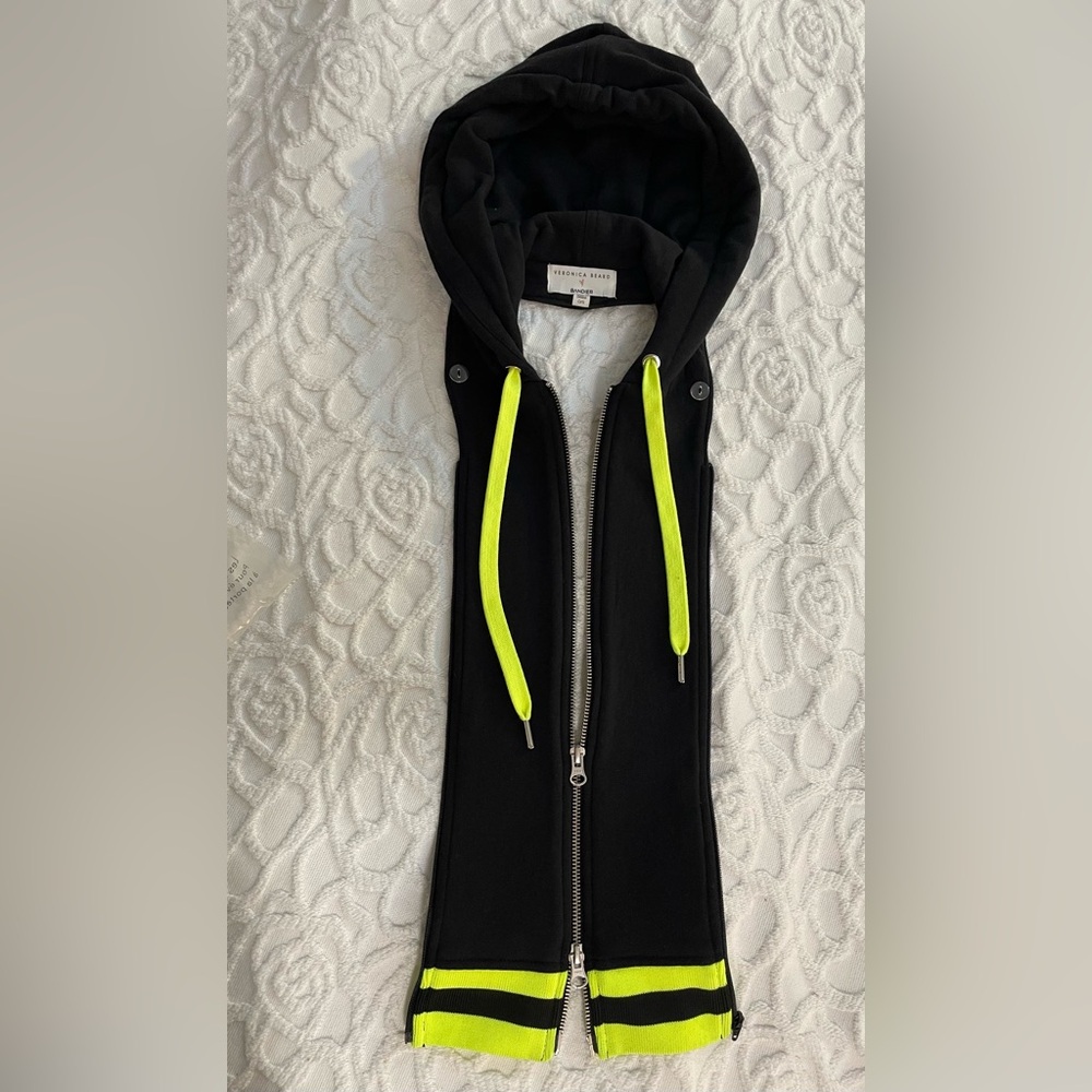 Veronica Beard Black Dickey with Bright Yellow Details
